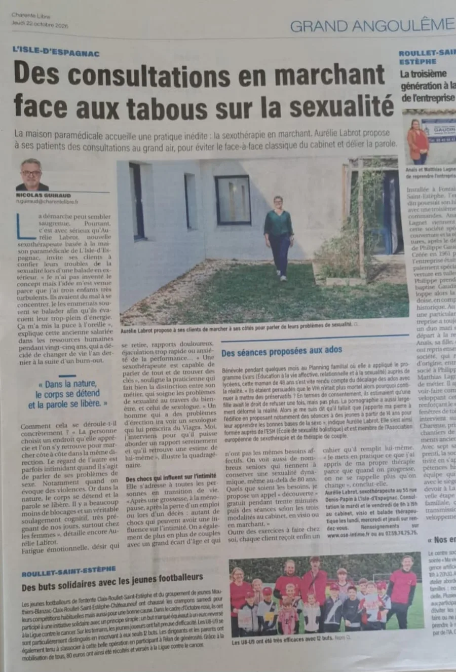 L’article d’Aurélie Labrot dans l’édition papier de Charente Libre